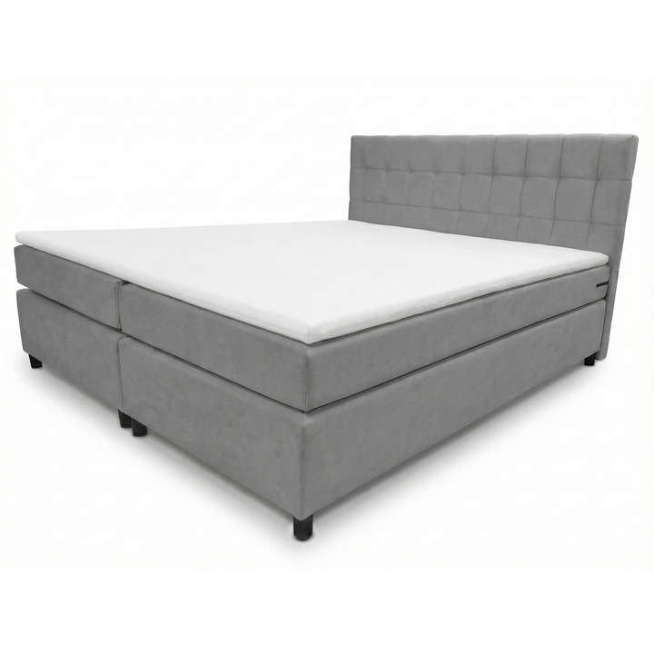 Postel s matrací a topperem BIRNA 2 BSB světle šedá, 180x200 cm 1