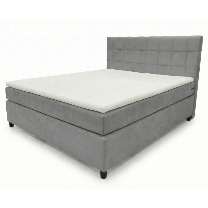 Postel s matrací a topperem BIRNA 2 BSB světle šedá, 120x200 cm 1