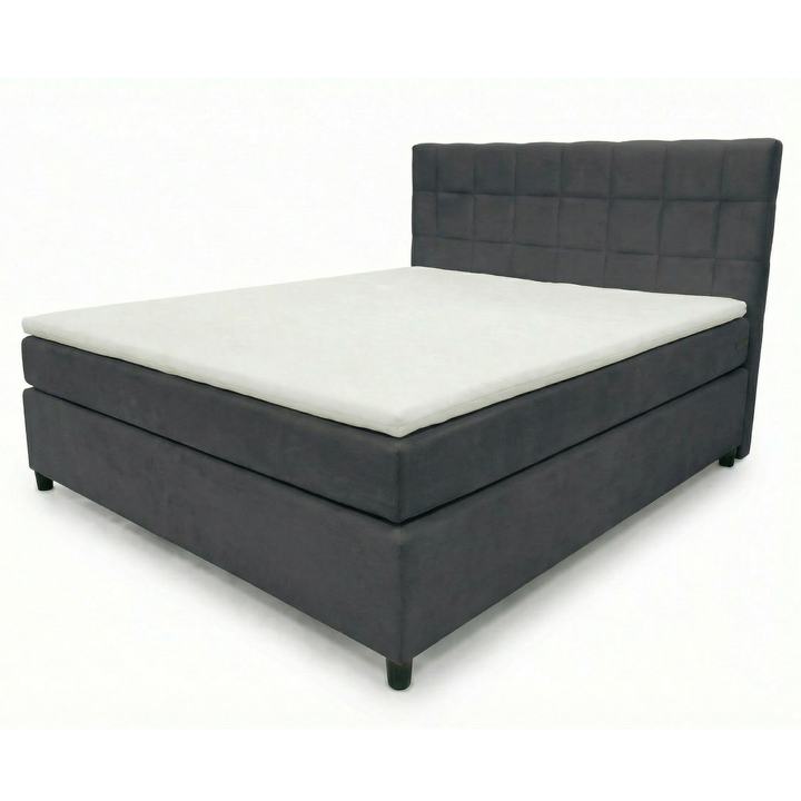 Postel s matrací a topperem BIRNA 2 BSB tmavě šedá, 120x200 cm 1