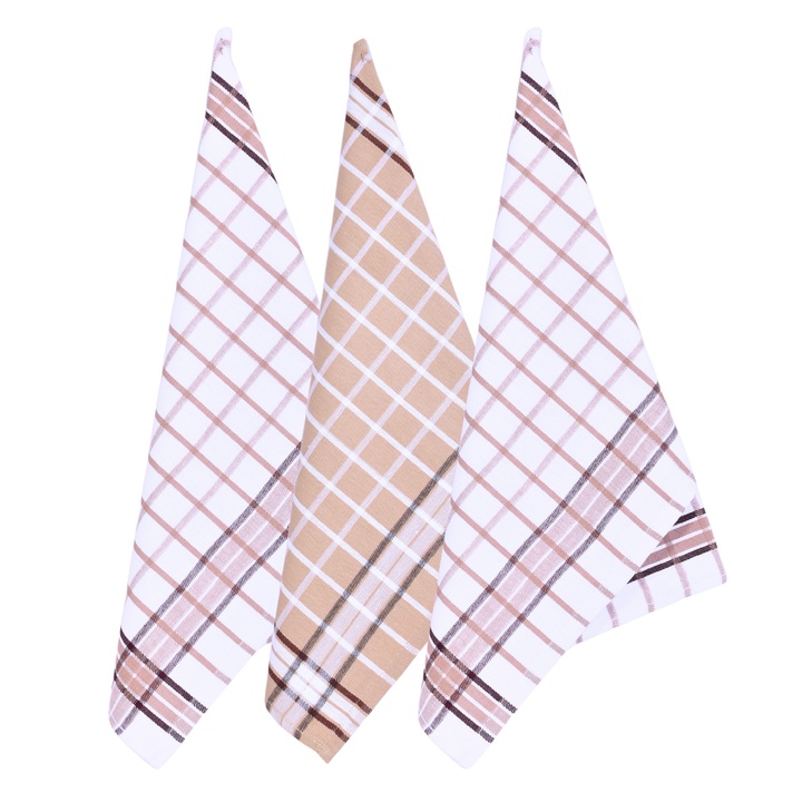 Kuchyňské utěrky BISTRO LIGHT BEIGE MIX 50x70 cm, 3 ks 1