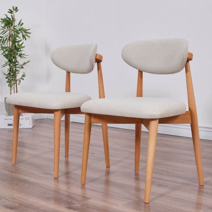 Sconto Jídelní židle BOHEM béžová/dub, set 2 ks