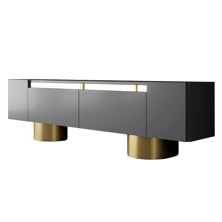 TV stolek BOHEM antracitová/zlatá 1