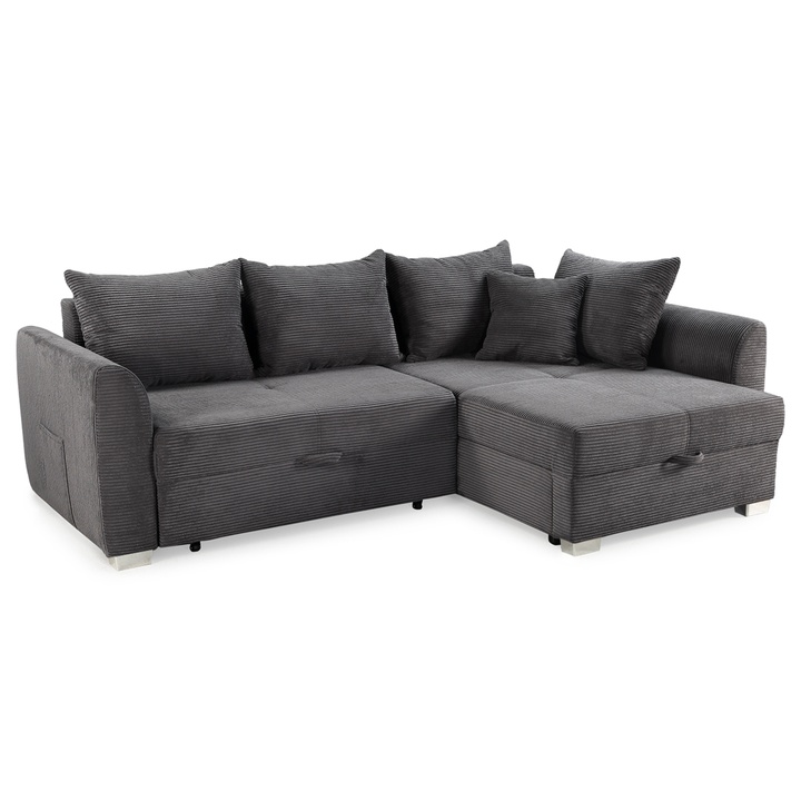 Sconto Sedací souprava BOOMER 1 tmavě šedá