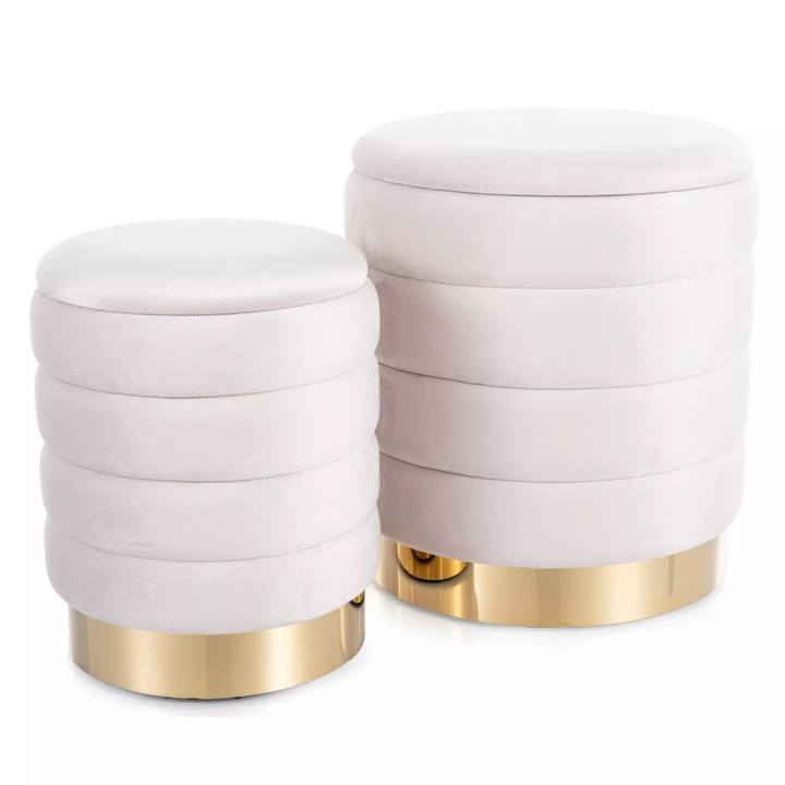 Sconto Set 2 ks taburetů BRATTO světle béžová/zlatá