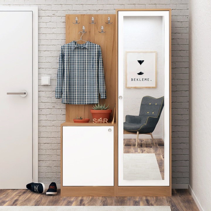 Předsíňová sestava BROC bílá/dub 1