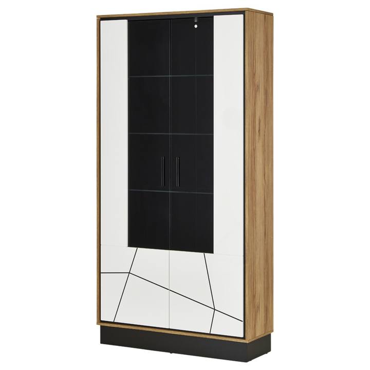 Sconto Vitrína BROLO dub catania/bílá, šířka 107 cm
