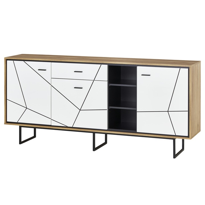 Sconto Komoda BROLO dub catania/bílá, šířka 197 cm