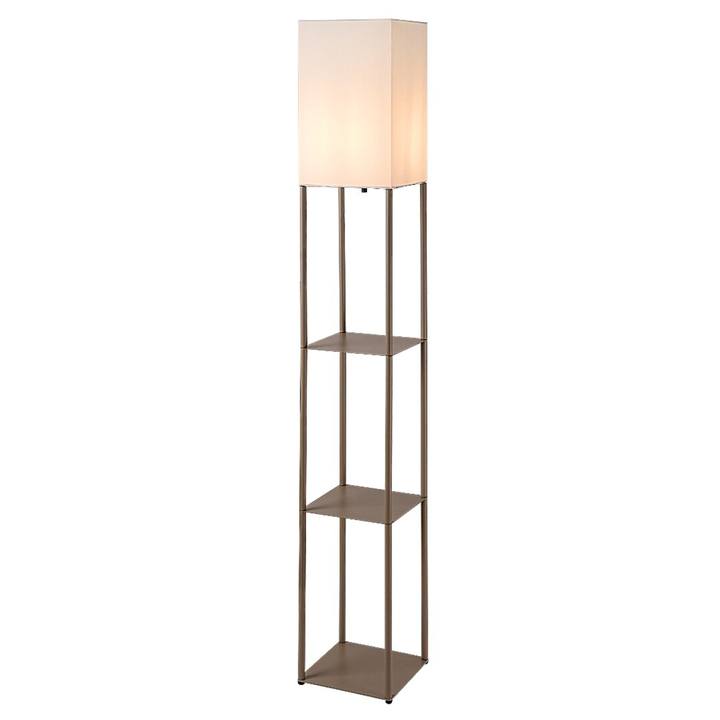 Stojací lampa BRONN hnědá/bílá 1