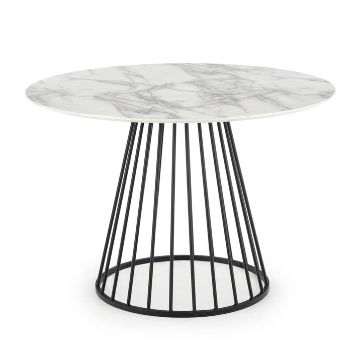 Sconto Jídelní stůl BRUDWOY bílý mramor/černá