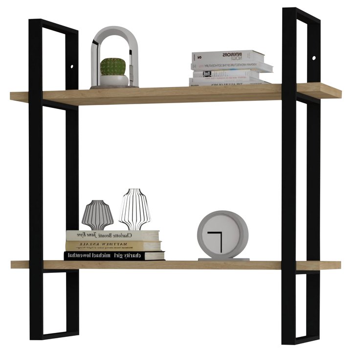 Sconto Nástěnný regál BUBA dub/černá