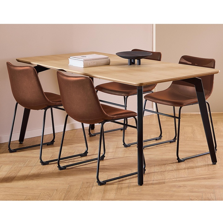 Sconto Jídelní sestava CADIZ 160 hnědá/černá