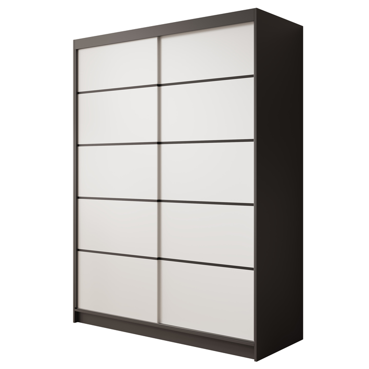 Sconto Šatní skříň CALUM černá/bílá