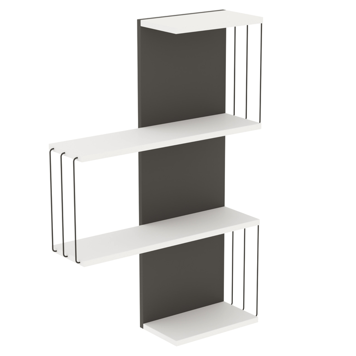 Sconto Nástěnná police  CAMBEL bílá/antracitová