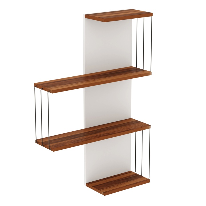 Sconto Nástěnná police  CAMBEL bílá/hnědá