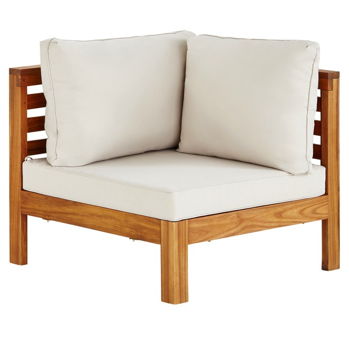 Sconto Zahradní rohová pohovka  CAPE akácie/béžová