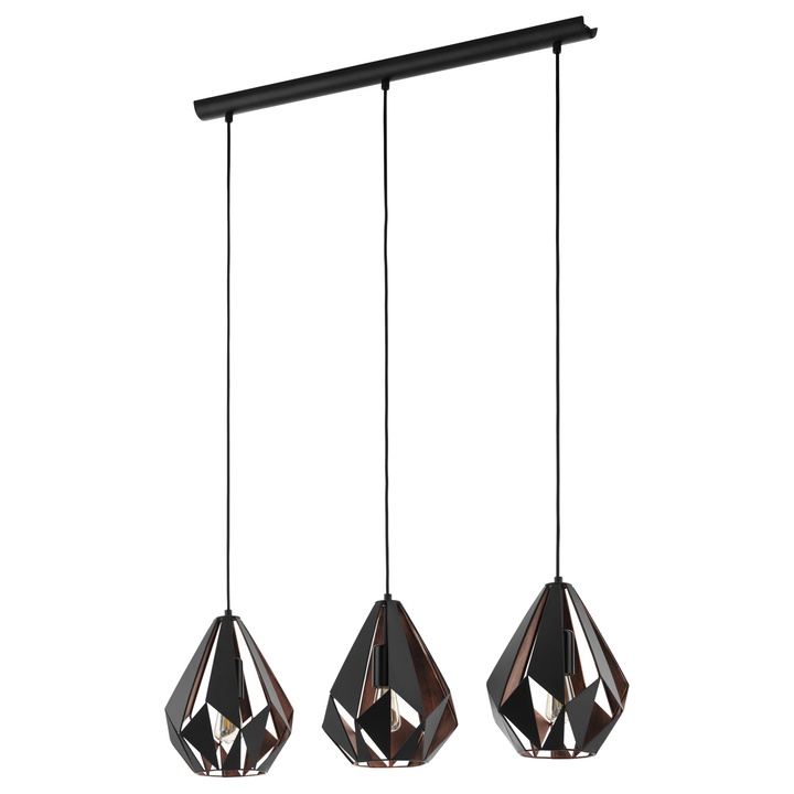 Závěsné svítidlo CARLTON 1 černá/měď, šířka 81 cm 1