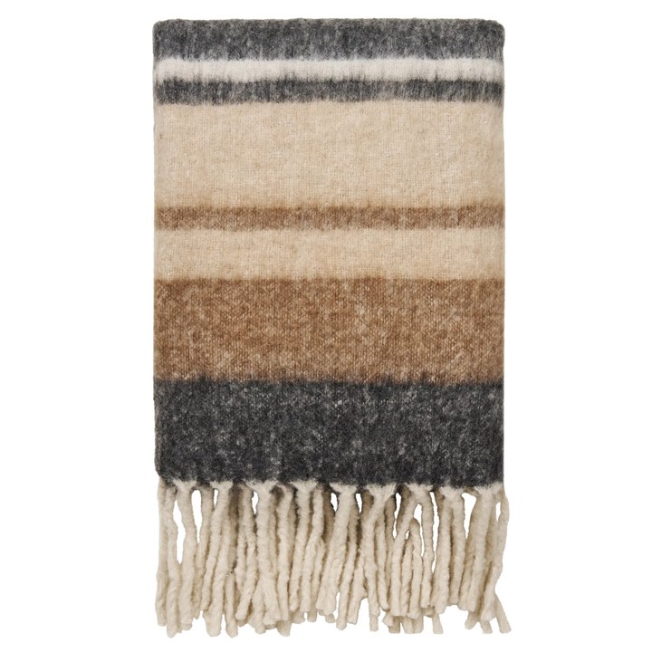 Sconto Pléd CARMEL šedá/hnědá/krémová