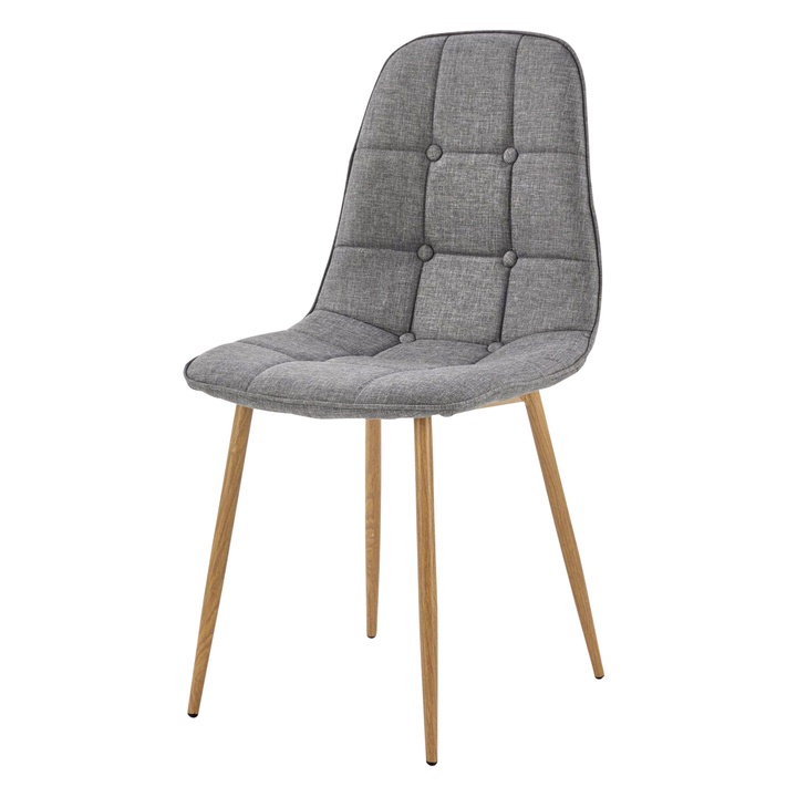 Sconto Jídelní židle CAROLINA šedá/dub medový