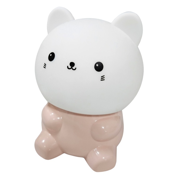 Sconto Dětská noční lampa CAT bílá/růžová