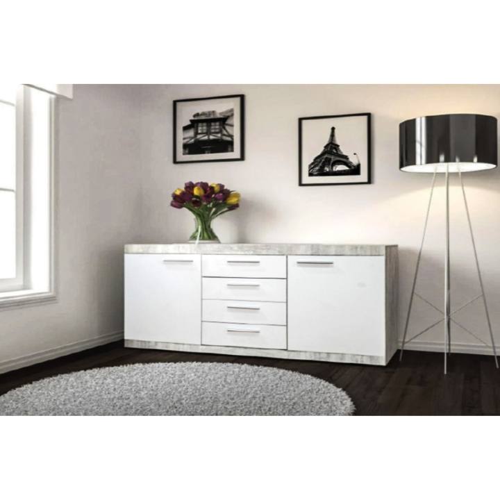 Komoda CATLIN beton/bílá 1