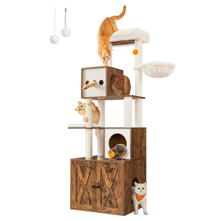 Sconto Kočičí škrabadlo CATNAP 3 hnědá/bílá