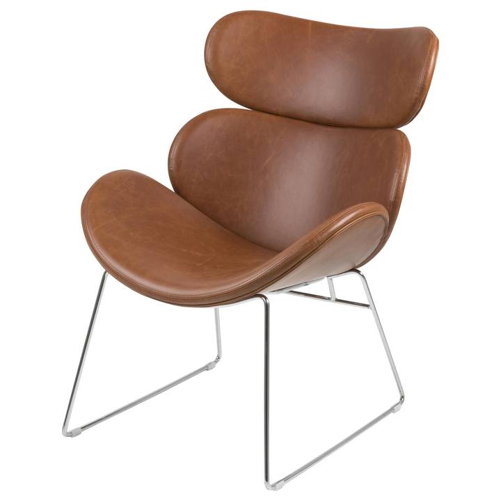 Sconto Křeslo CAZAR PU hnědá/stříbrná