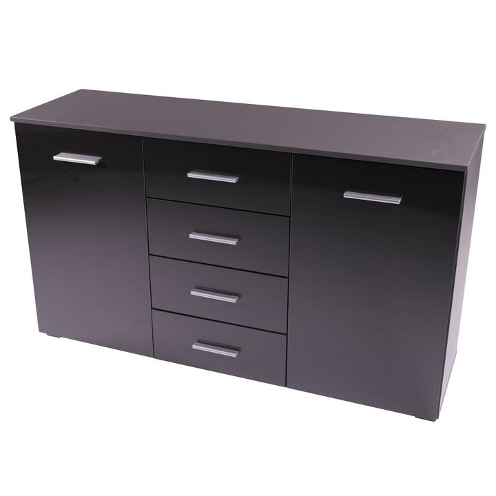 Sconto Komoda CELIA 6155 šedá/šedá vysoký lesk