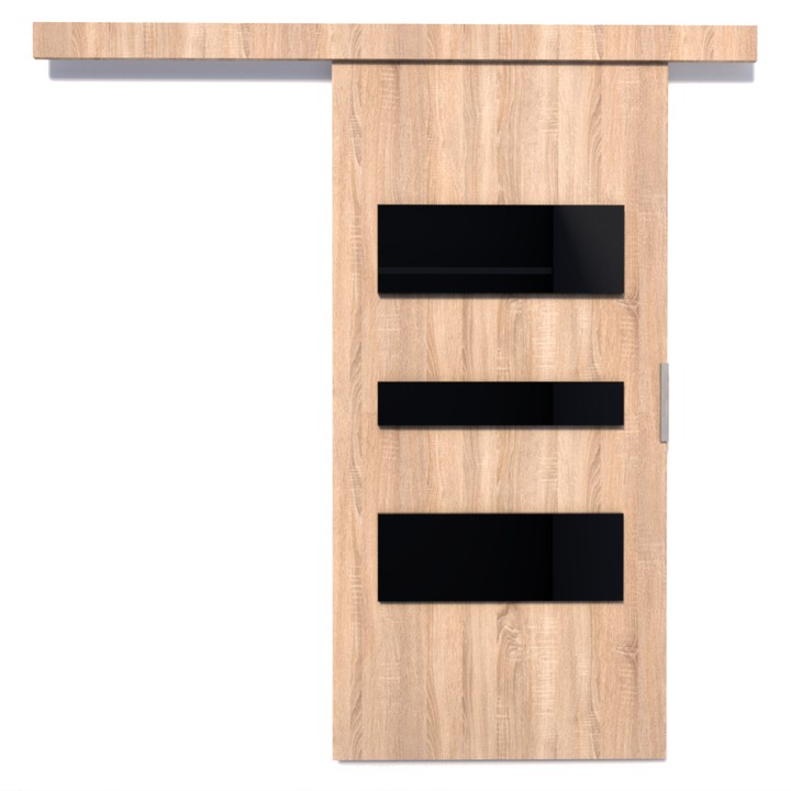 Posuvné dveře CENTO 106 dub sonoma/černá, 106x205 cm 1