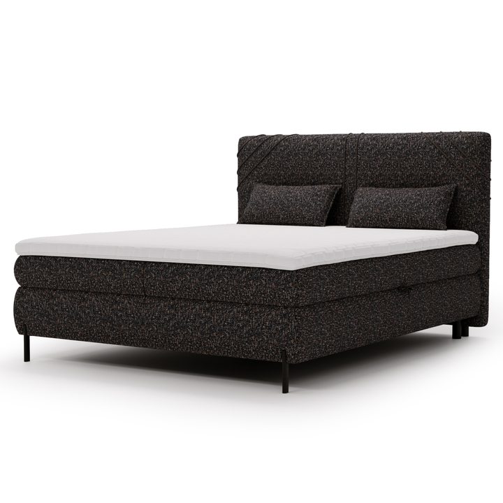 Sconto Postel s matrací a topperem CHOCO grafitová, 160x200 cm