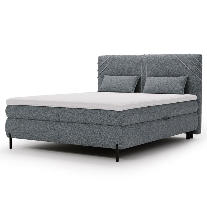 Sconto Postel s matrací a topperem CHOCO tmavě šedá, 160x200 cm