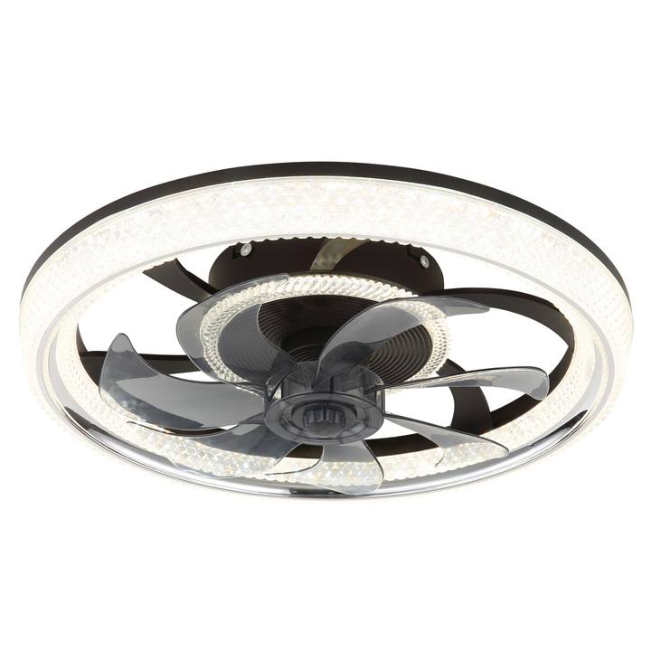 Sconto Stropní LED svítidlo s ventilátorem CIRILLA černá/kouřová