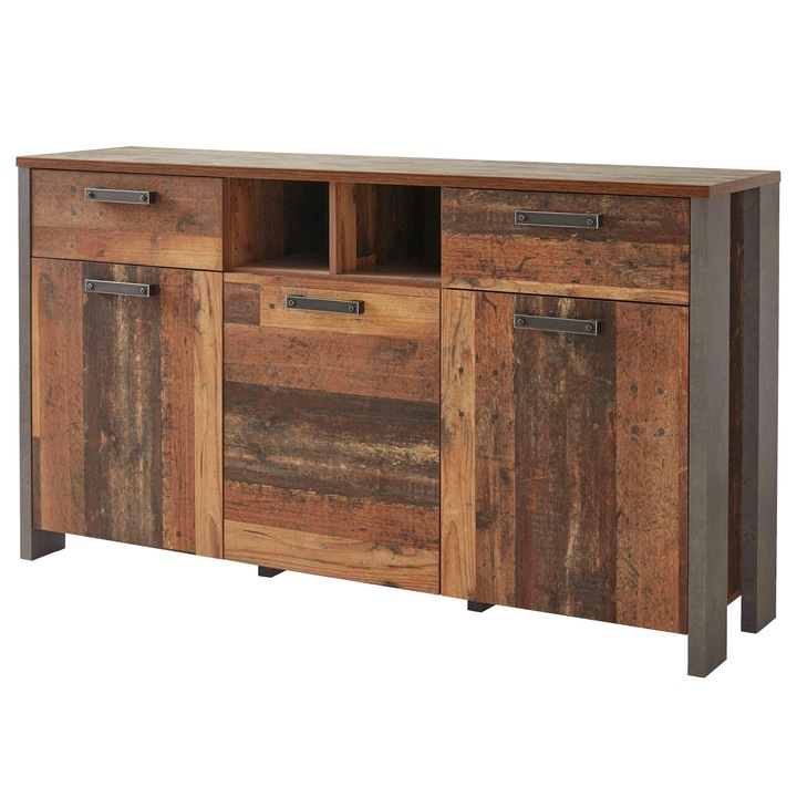 Sconto Komoda CLIF 3 staré dřevo/beton