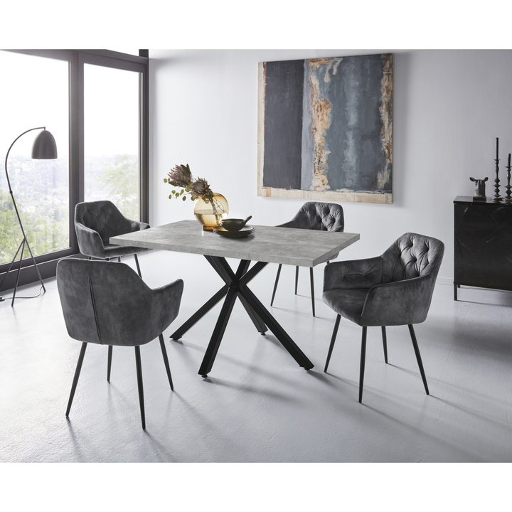 Jídelní set CLLIF II beton/antracitová 1