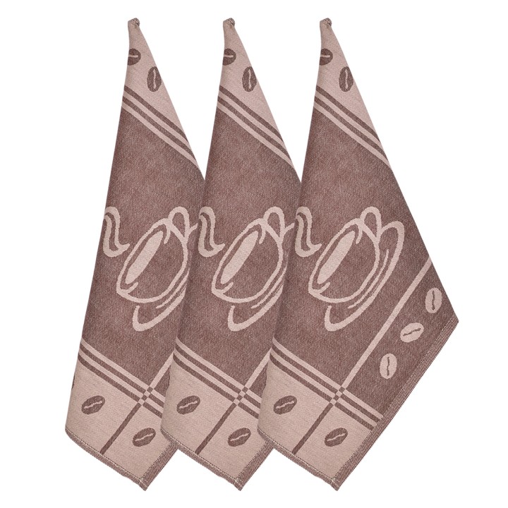Kuchyňské utěrky COFFEE BEIGE 50x70 cm, 3 ks 1