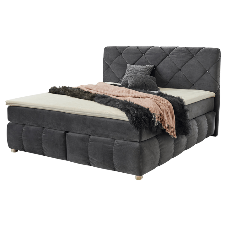 Postel boxspring CORA tmavě šedá 1