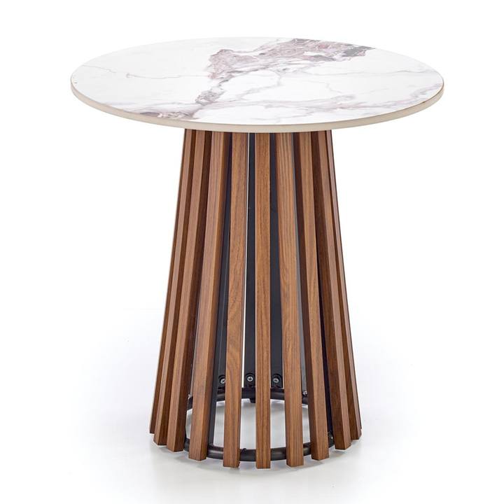 Sconto Konferenční stolek  CORANO S ořech/béžový mramor