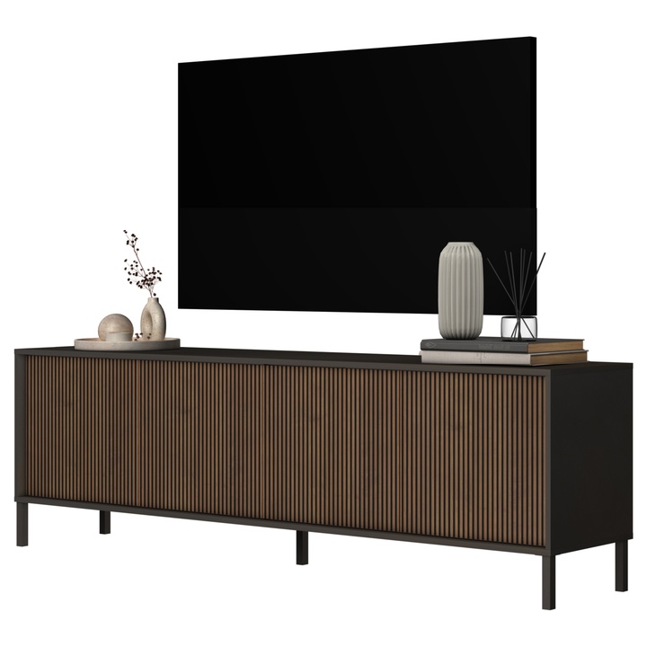 TV komoda CORTINA antracitová/tmavě hnědá 1