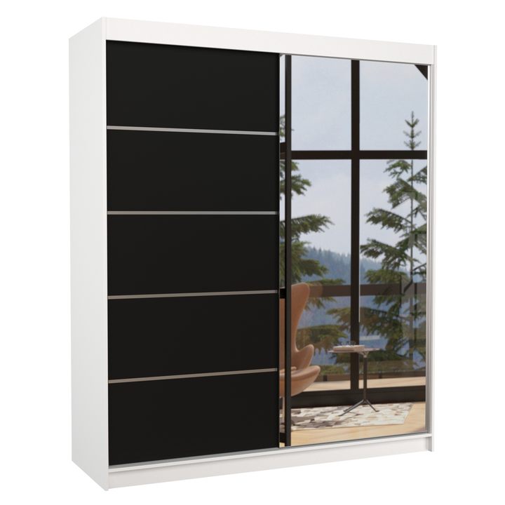 Sconto Šatní skříň CORY bílá/černá