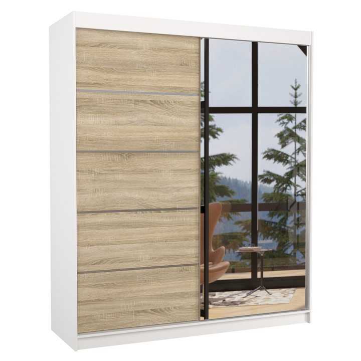 Sconto Šatní skříň CORY bílá/dub sonoma