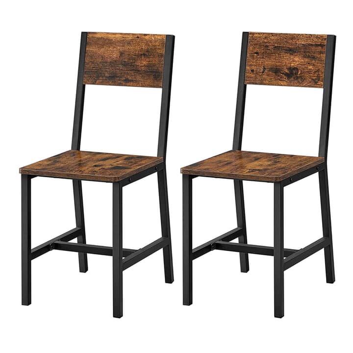 Jídelní židle COSY rustikální hnědá/černá, 2 ks 1