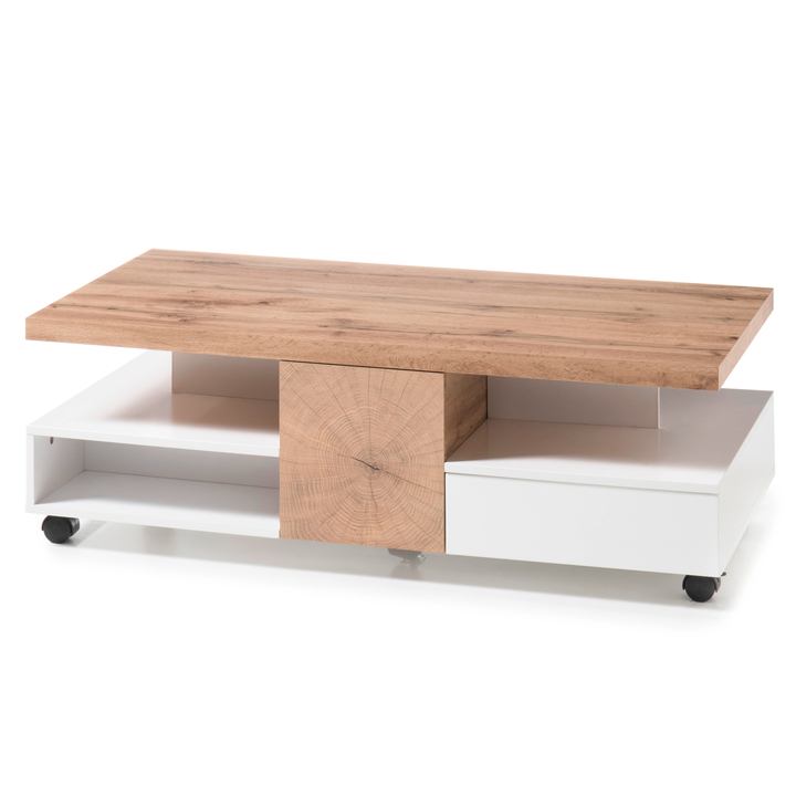 Sconto Konferenční stolek CREVIN dub/bílá matná