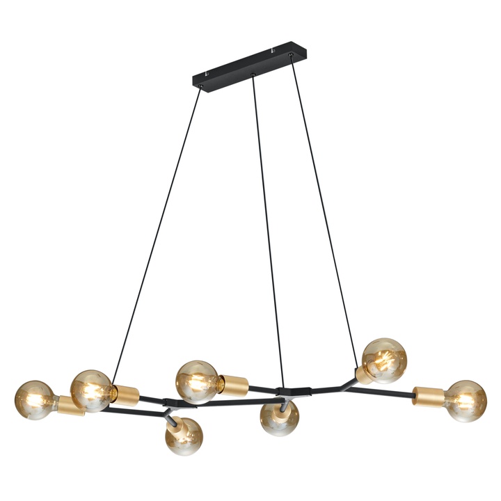 Sconto Závěsné svítidlo CROSS 7 černá/zlatá