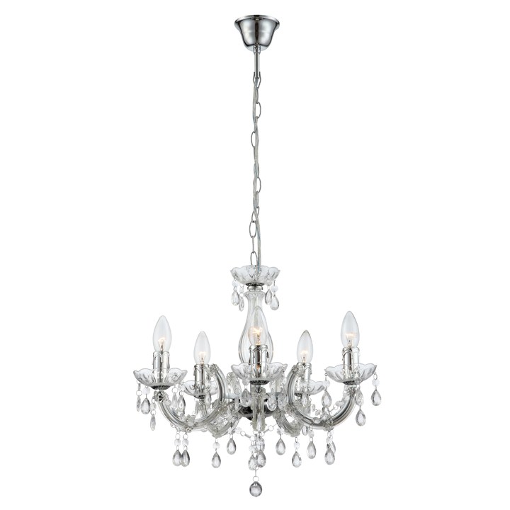 Sconto Závěsné svítidlo CUIMBRA II chrom/průhledná