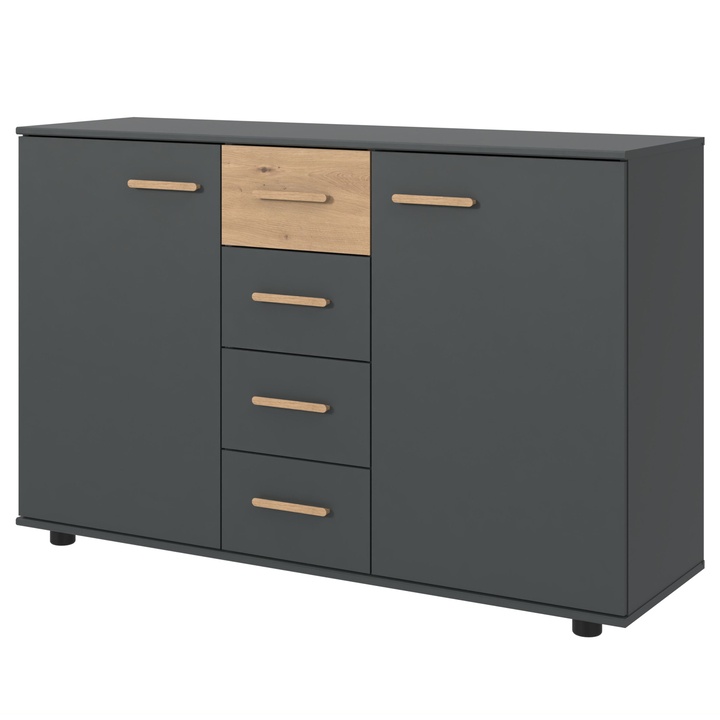 Sconto Komoda DAGAT 704 grafitová/dub artisan