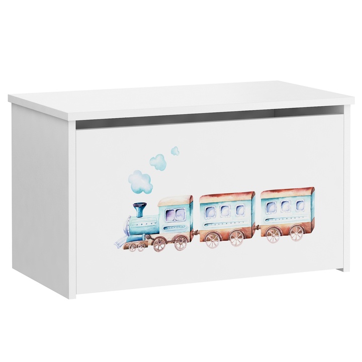 Sconto Truhla DARIA bílá, motiv vlak