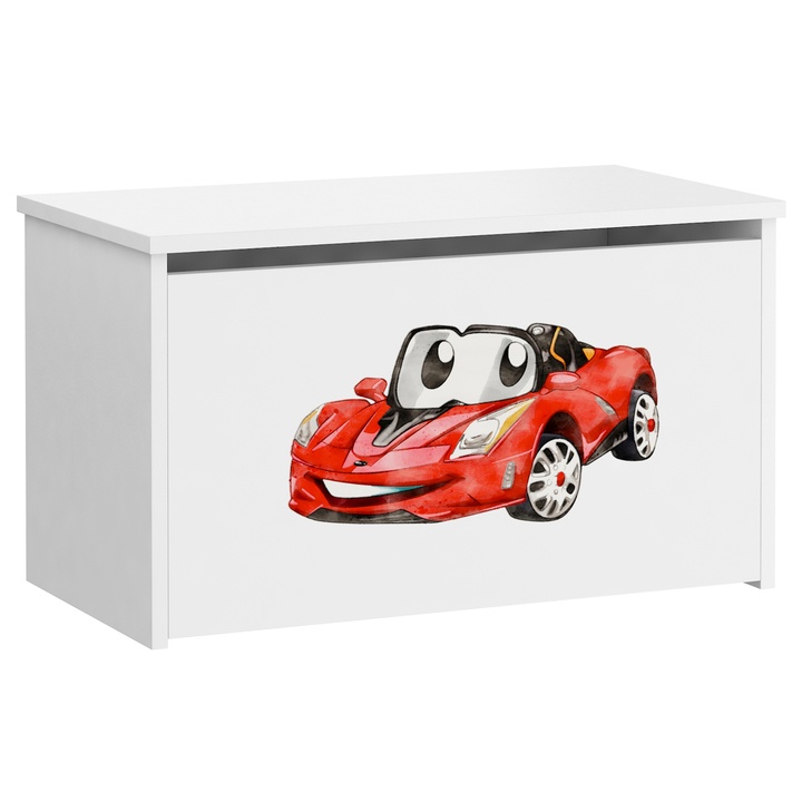 Sconto Truhla DARIA bílá, motiv auto