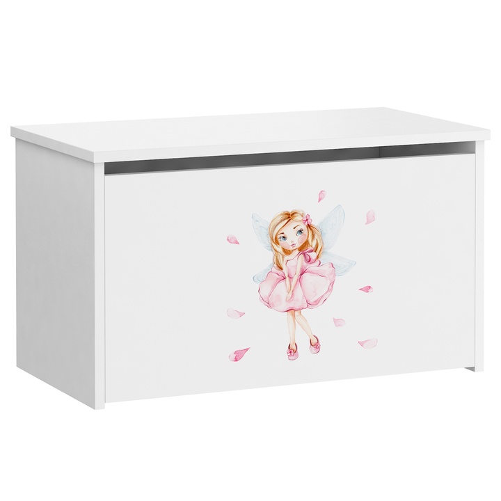 Sconto Truhla DARIA bílá, motiv dívka s křídly