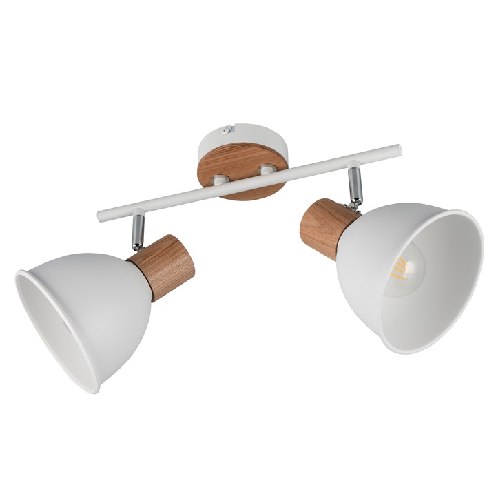 Sconto Bodové svítidlo DELUME bílá/přírodní