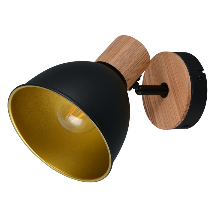 Sconto Nástěnné svítidlo DELUME černá/přírodní