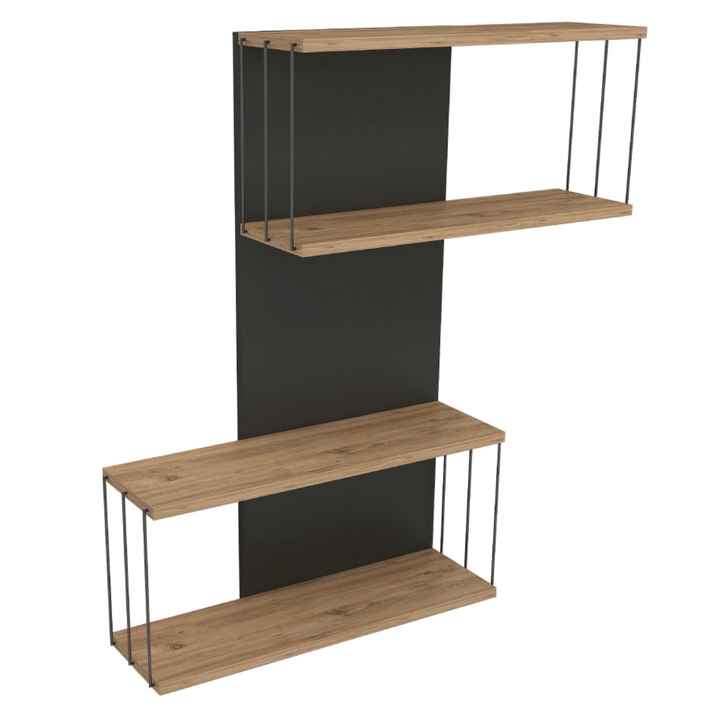 Sconto Nástěnná police  DESTAN dub/antracitová